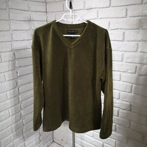 Wind River Men's Size Medium Fleeced Lined Olive Green Straight Fit Pullover